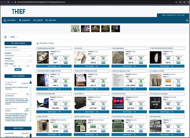 Infrastructure Traces Identified Behind the THIEF Dark Web Marketplace