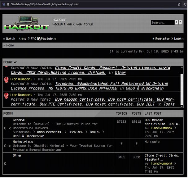 Identification of Public IP Address of HackBit Hacking Forum Site