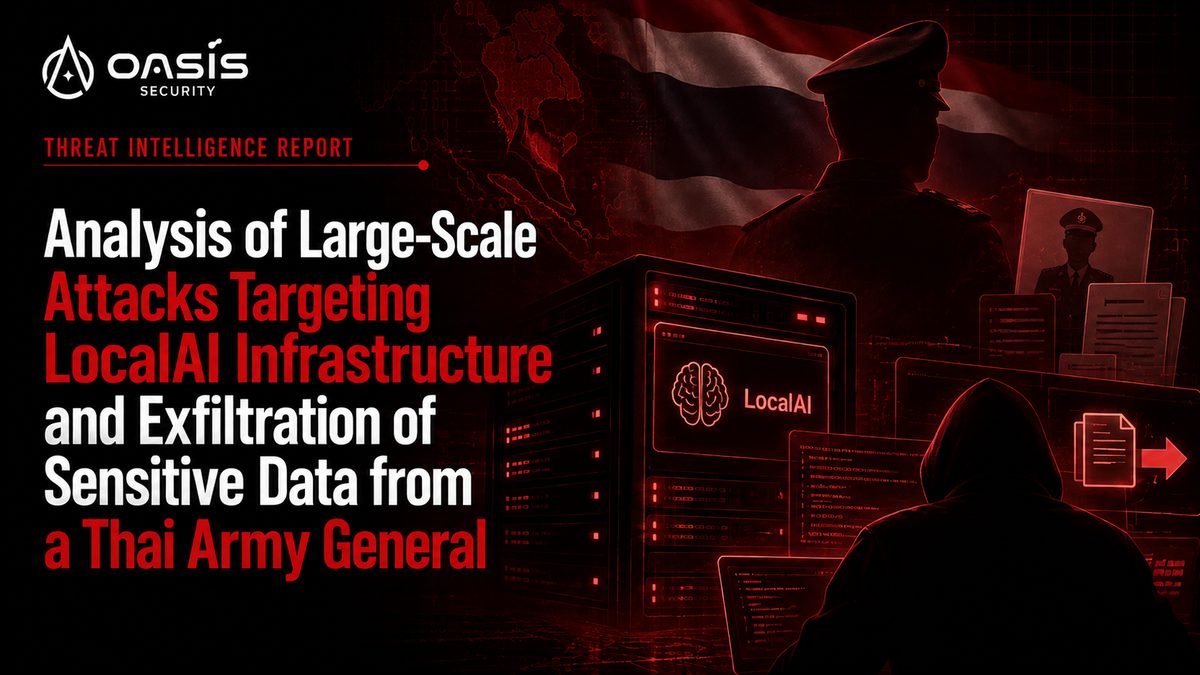 Analysis of Large-Scale Attacks Targeting LocalAI Infrastructure and Exfiltration of Sensitive Data from Thai Military